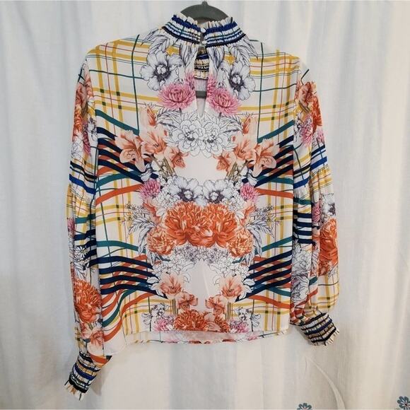 Jealous tomato mock turtleneck floral blouse‎ small - Picture 6 of 10